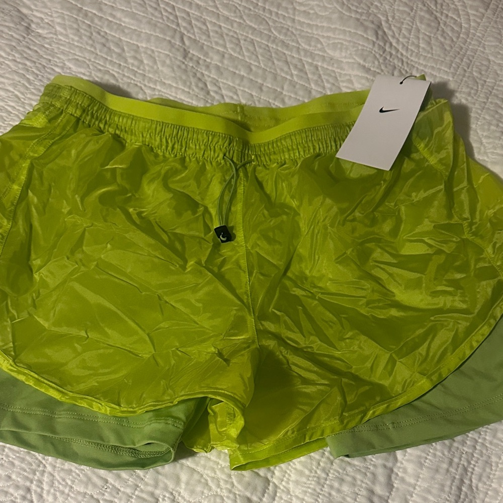 Nike Women's Lime Green Athletic Shorts